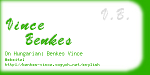 vince benkes business card